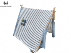 Indian Teepee Tent for Kids Play, Cotton Canvas Wooden Indoor Outdoor Activity Playhouse with window for children