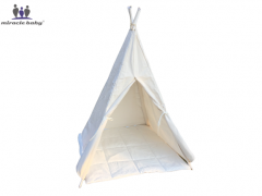 Miracle Baby Portable Cotton Canvas Teepee Indina Play Tent Playhouse with White One Window